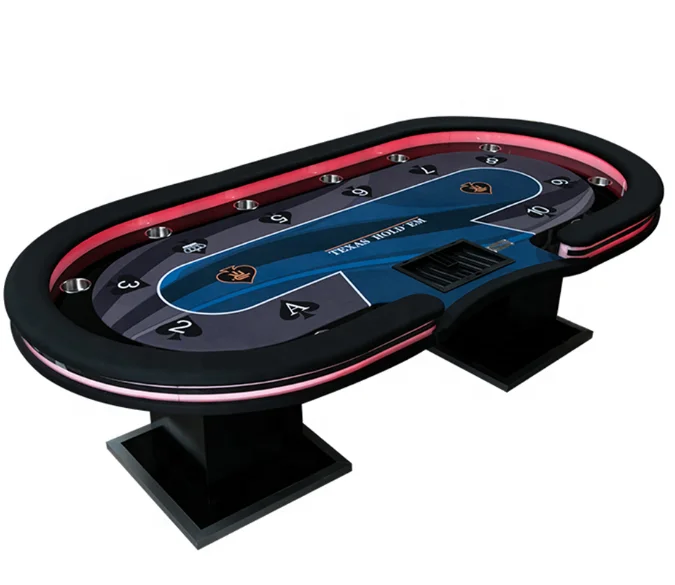Profession  Customized Poker Table With LED Lamps, USB Interfaces, Chip Tray