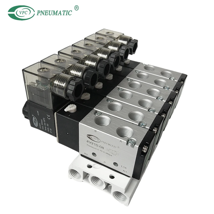 Manufacturer Airtac type 4V210-08 Aluminum Internal guide Single coil 5/2 way Pneumatic solenoid valve