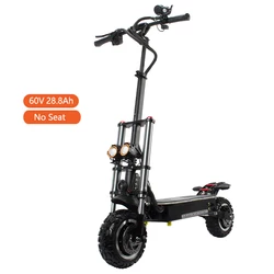 Offroad Scooter Electric U7 Light Height Adjustable 11inch Fat Tire Electric Scooter Dual Motor 6000W 60V