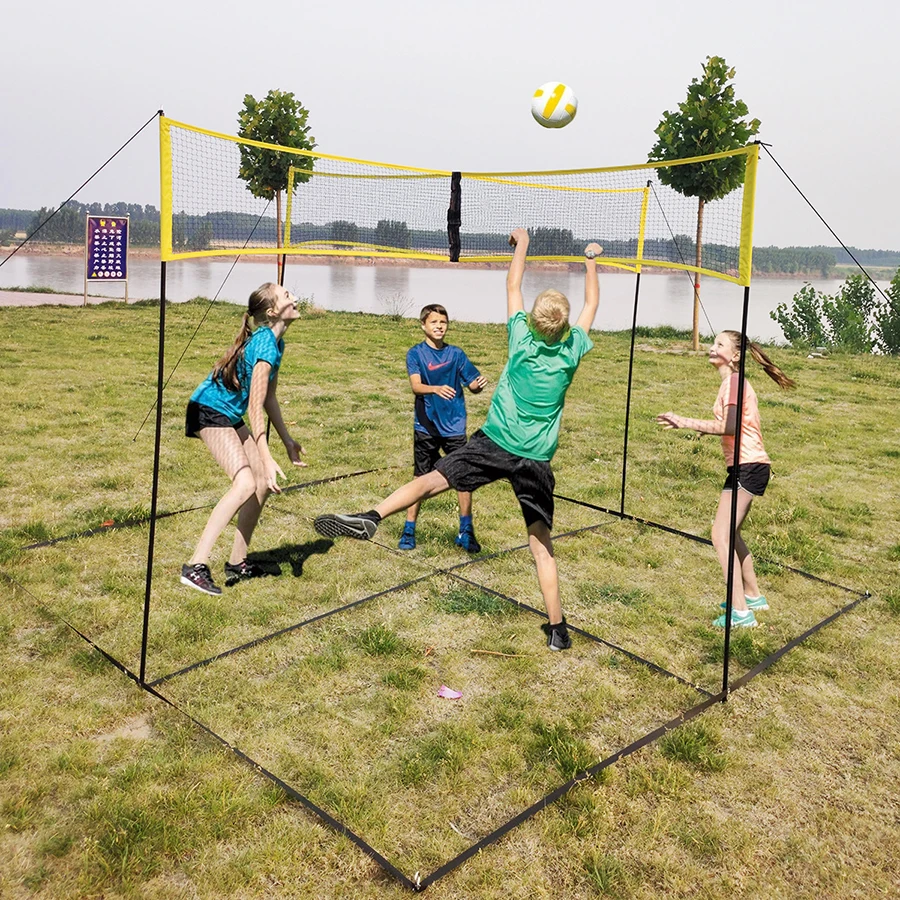 Beach Volleyball Net Beach Games Cross Volleyball Training Block 4-Person Volleyball Net