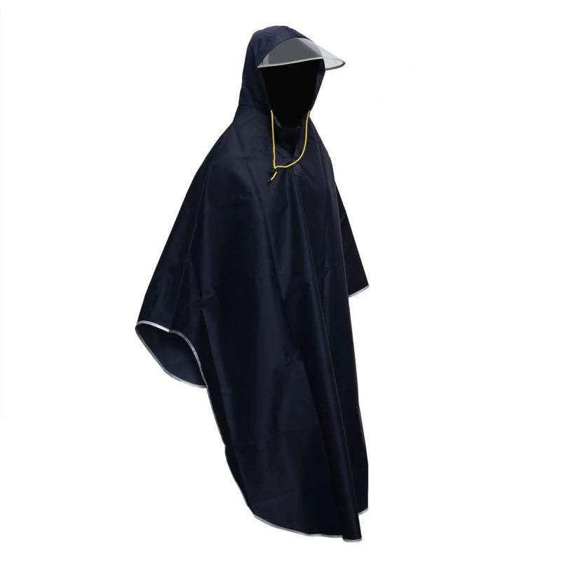 Custom logo Foldable 100% polyester backing water-resistant breathable  motorcycle rain poncho in black