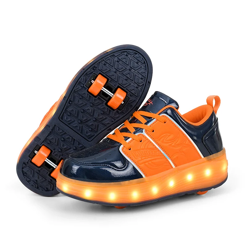 Kids Roller Shoes Boy Girl Sneakers With Wheels Become Sport Sneaker With Led For Christmas Birthday Children Show Gift