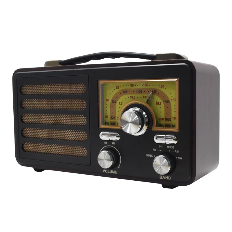 Best sale wireless radio speaker desktop radio vintage FM AM SW 3band Support USB/TF/Mp3 Portable Radios with Backlit compass