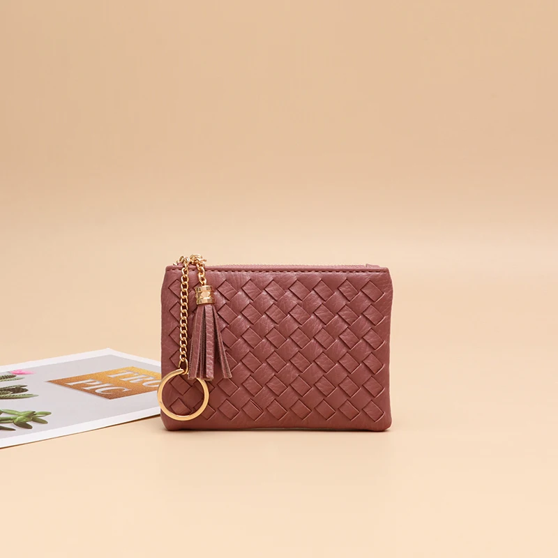Ladies small delicate cute coin wallet Braided bagmulti-color small purse portable coin purse