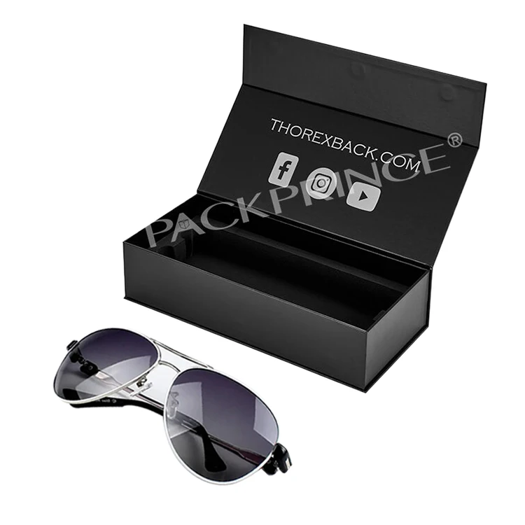 Недорогая коробка на заказ дизайнерские большие солнцезащитные очки магнитный складной держатель из твердого картона футляр для хранения упаковка солнцезащитных