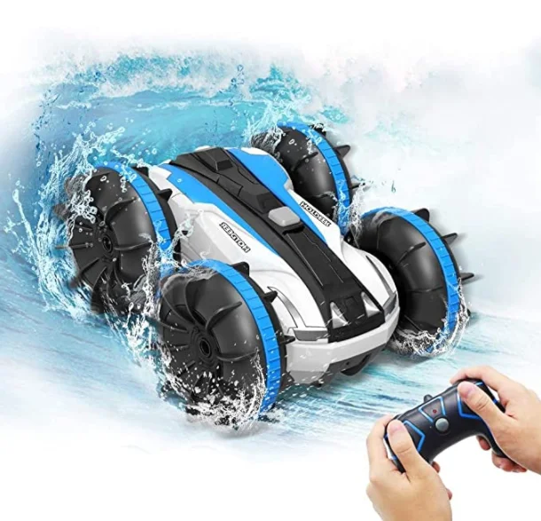 Qilong Amphibious RC Car for Kids 2.4 GHz Remote Control Boat Waterproof RC Monster Truck Stunt Car 4WD Remote Control Vehicle