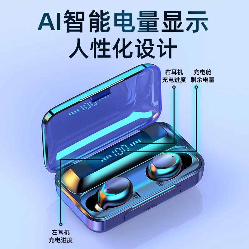 F9 Wireless in-ear headphones Earphone With LED Display mirror Audifonos Inalambricos Gamer Auriculares y Auriculares internos