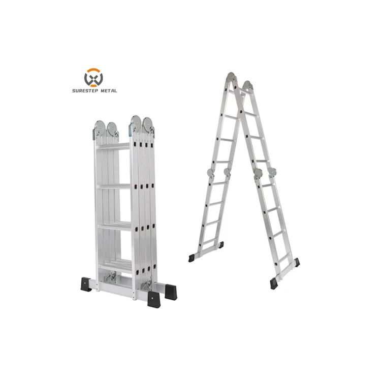 EN131 High Quality Articulating Folding Ladder Telescopic Folding Ladder 4 Section Folding Ladder