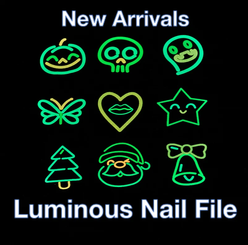 Nail Shiner Wholesale Professional Customized Printed Polishing Nail Files with Luminous