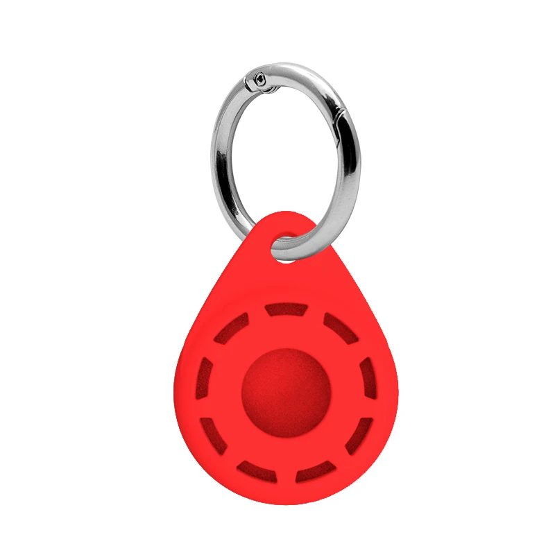 
high quality one side faces and hollow pattern airtag silicone case with key ring for airtag 