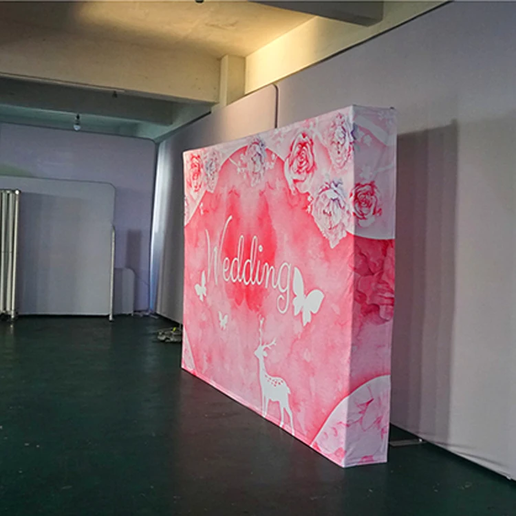 Quick Display Indoor Outdoor Foldable Pop Up banner stand Tension Fabric Banner Stand backdrop stand