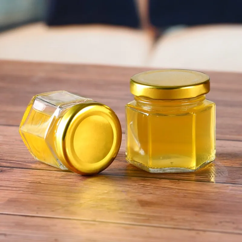 Wholesale food safety 100ml 250ml 300ml 450ml honey jars  round glass storage jar 3oz 9oz 10oz