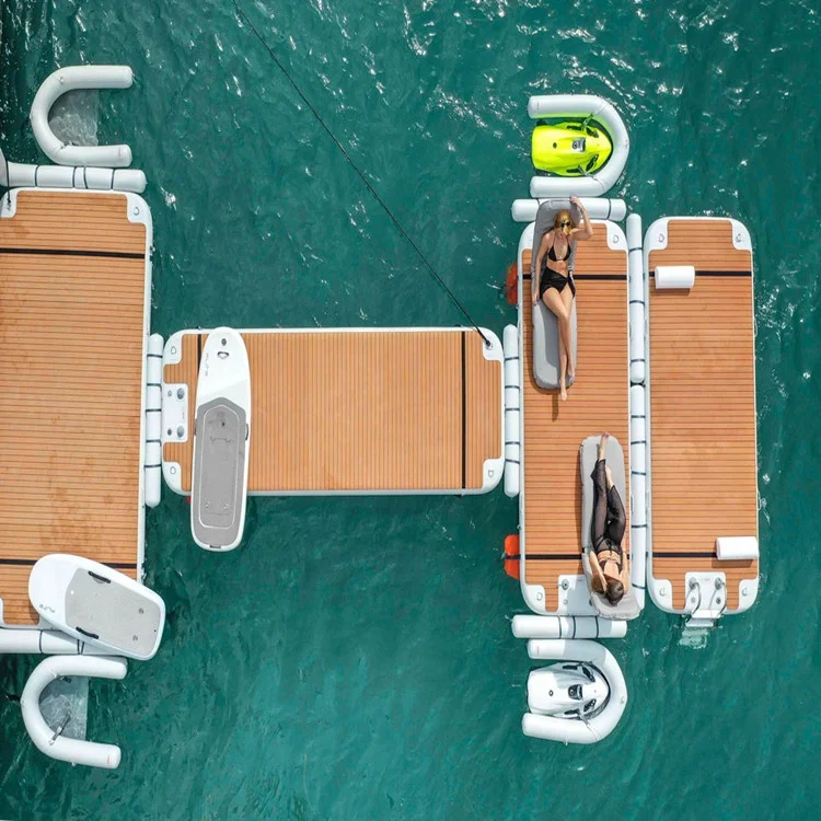 C Shape Inflatable Motorboat Platform Yacht Seabob Dock Platform Swim Pool