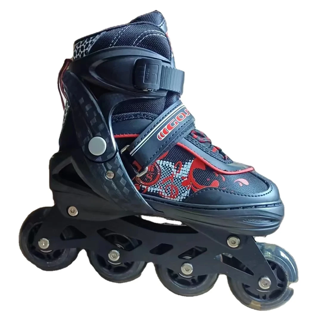 GOSOME  2 light Flashing PU Wheels Roller Inline Skates Shoes for Kids Best Seller Hot Selling Adjustable 4 Inline Skate