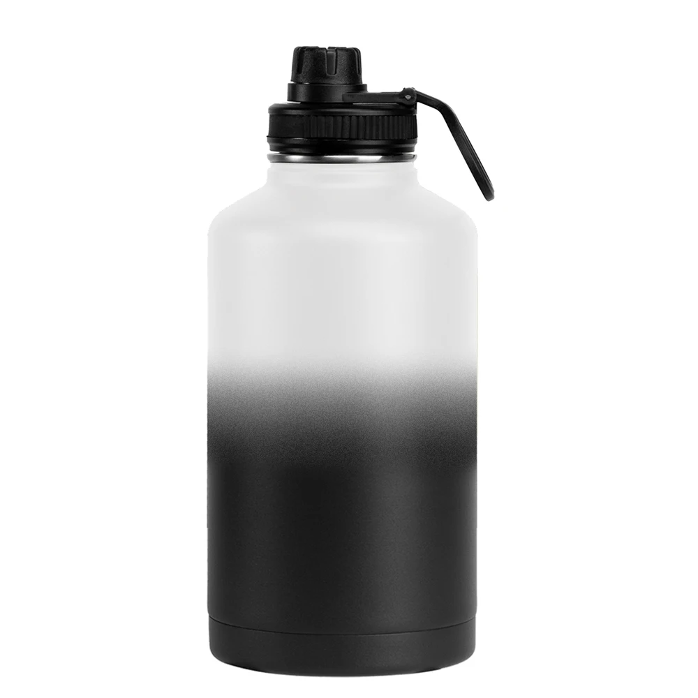 64 Ounce Vacuum flask Thermo 2 Liter With Sleeve Half Gallon 1/2 Stainless Steel 64oz Large Insulated Water Bottle With Straw