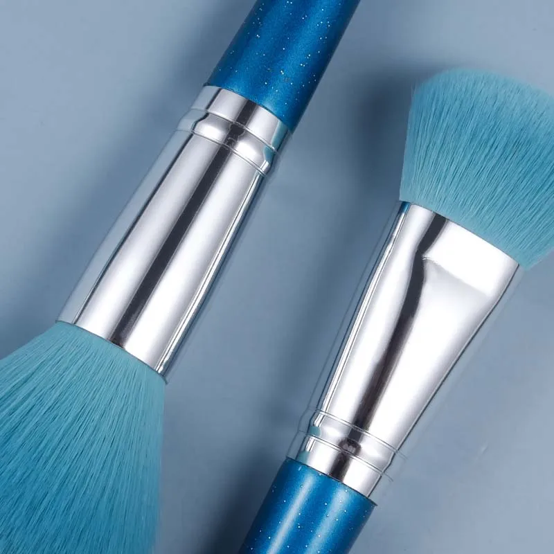 Suppliers Gracedo New Arrival Luxury Custom Private Label 10 Pcs Blue Make Up Brushes For Make Up With Bag