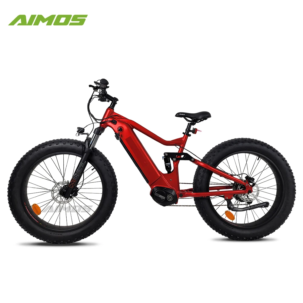 48V 1000W fat tire ebike electric mountain MTB snow beach cruiser with mid Bafang drive motor and full suspension for wholesale