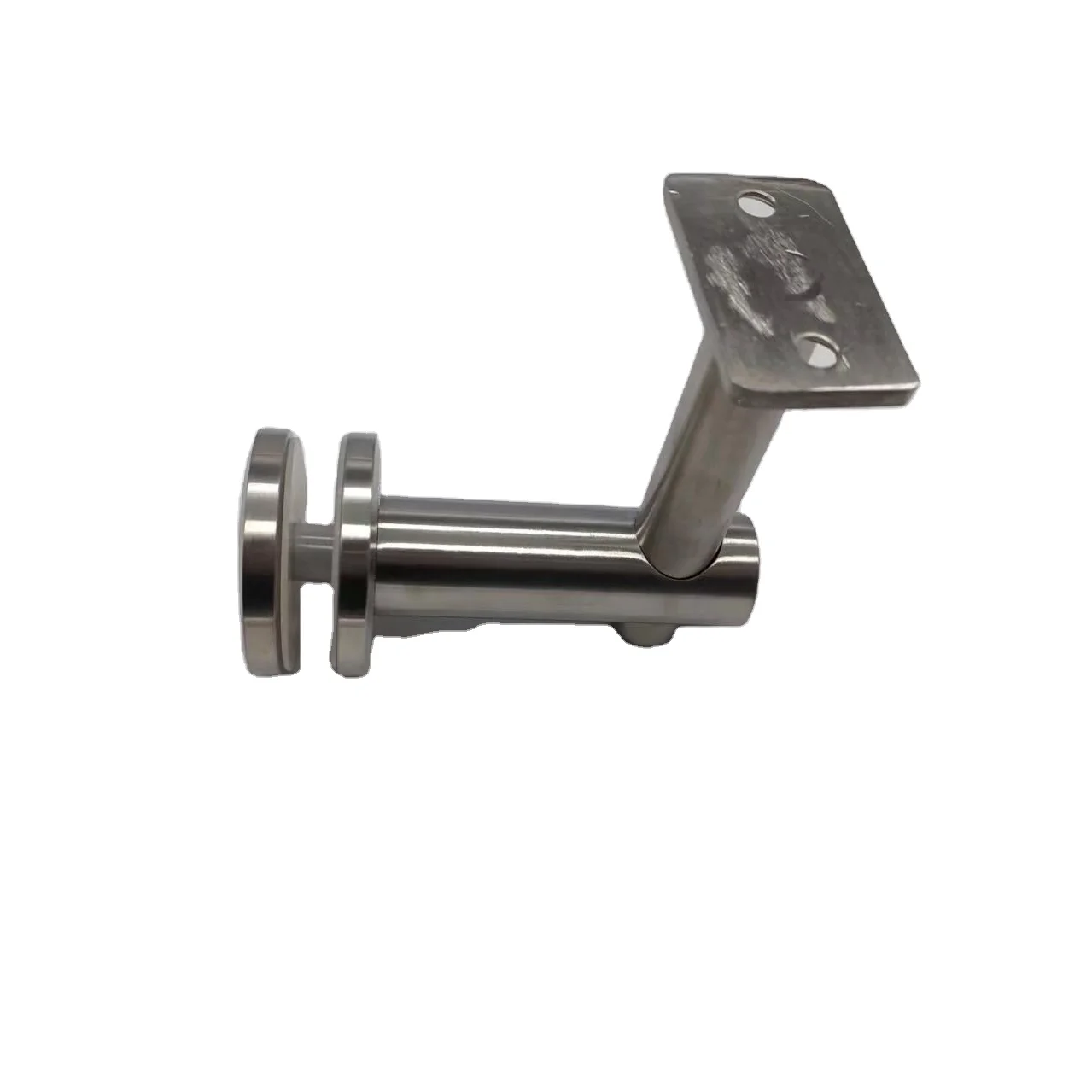 Adjustable Heavy Duty Stainless Steel Chrome Plated Outside Square Handrail Post Top Ring Wall Mount Support End Bracket