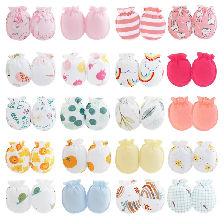 Wholesale Hand Anti-grab Protect Face Baby Mitten No Scratch 0-3 Months Mittens for Newborn Baby Boys Girls
