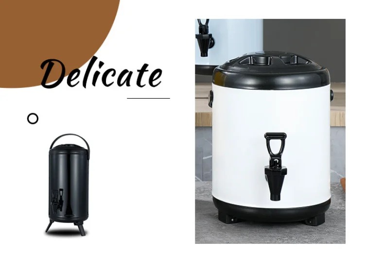 Large Capacity Stainless Steel Milk Tea Bucket Therml Bucket Milk Tea Thermos Barrel With Tap