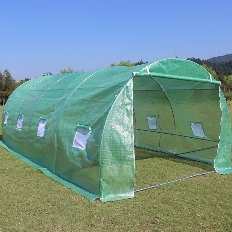 TLSP116 600cm(L) x350cm(W)x195cm(H) size other UV protected polytunnel garden greenhouse with metal door