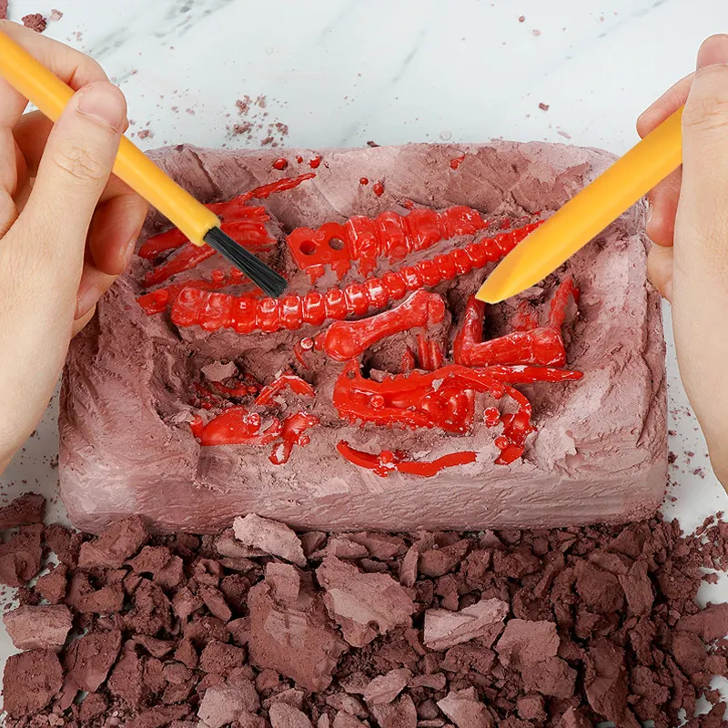 Archaeology Educational Science STEM  Toys Discover Blue Red Surprise Dragons Dig Kit for Kids 6+ Party Gifts