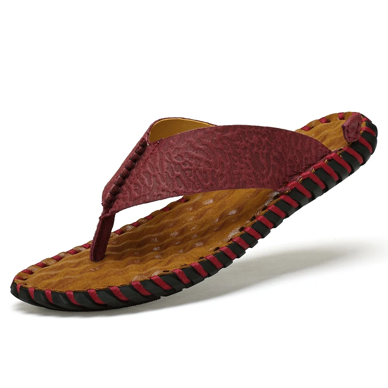 
2021 New Arrivals Wholesale Cheap Leather Men Sandals Non Slip Waterproof Summer Outdoor Daily Walking Men Sandals 