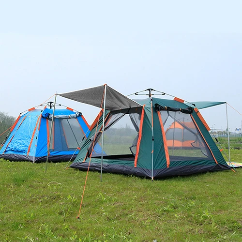 Custom Folding Automatic Pop Up Tent Traveling Camping Tent Family Outdoor Tents For 4 Person