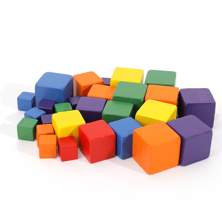 DIY Colourful Wooden Cubes Square Blocks Craft Decoration Embellishments For Child