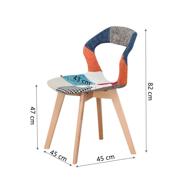 
China Factory Good Quality Linen stitching cross wooden legs Dining Chair 
