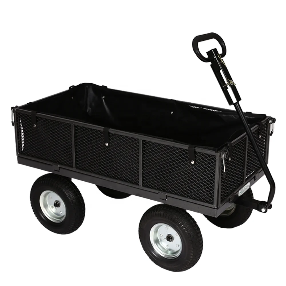 Kinde Durable Garden Mesh Cart With Sidewalls Steel Mesh Gardeners Cart  Trolley TC1102