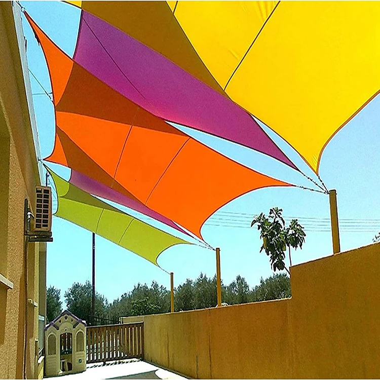 Custom Size Color Durable Stabilized Plastic Hdpe Triangle Patios Pool Car Parking Sun Uv Shade Protection Net Sails For Outdoor