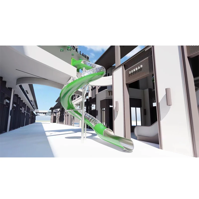 commercial outdoor playground maze high tower kids playground with stainless steel slide for sale