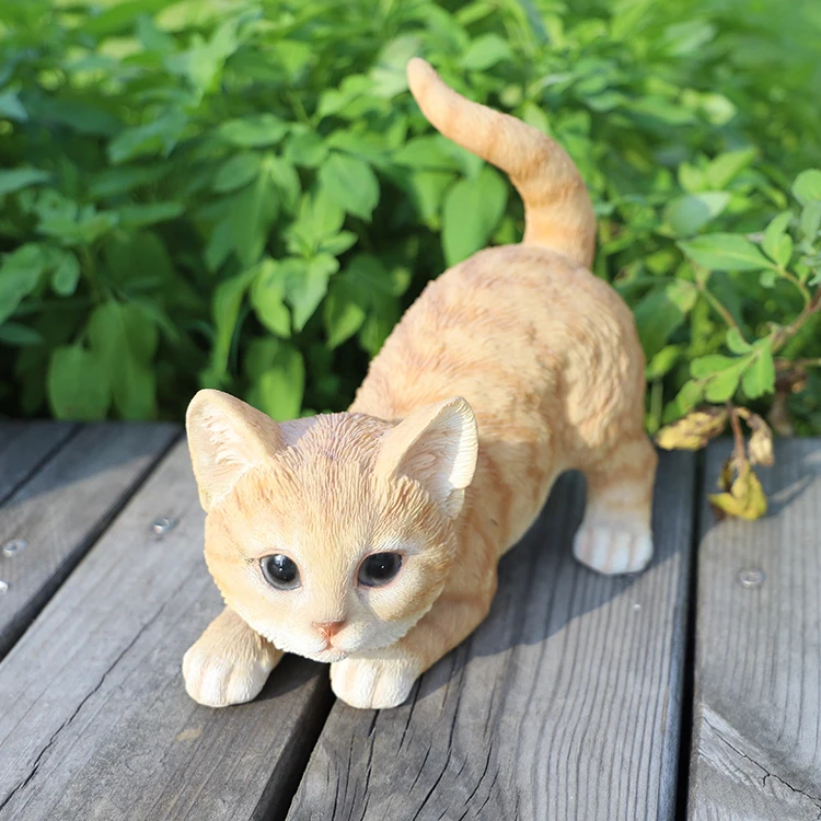 Реалистичная Статуя Кошки из смолы скульптуры для улицы кошки домашнее украшение фигурки животных полирезины