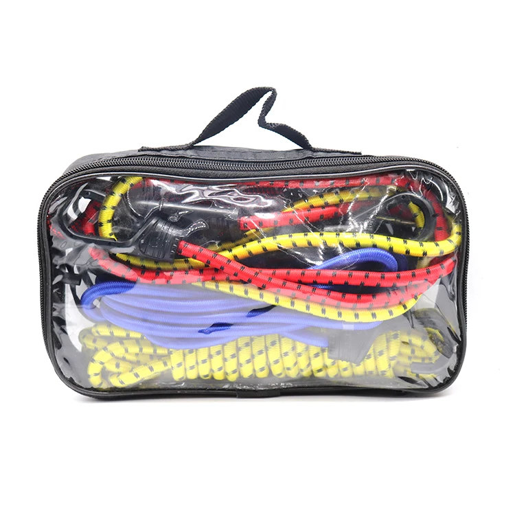 Top fashion outdoor safety multifunctional rubber and polyester woven bungee cord