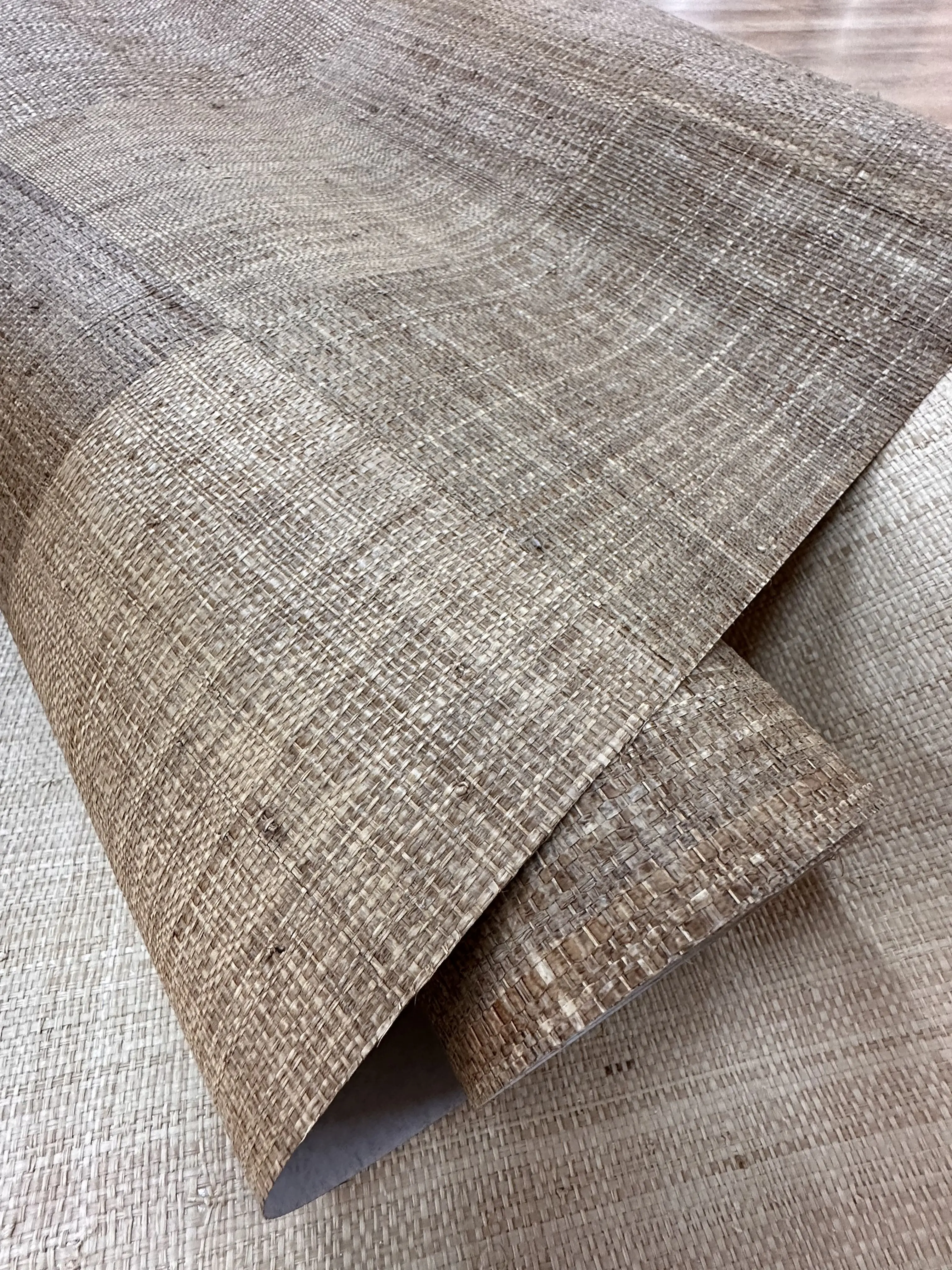 Natural Material Strong Texture Handwoven Bedroom Decoration Wallpaper Grasscloth Raffia Wallpaper