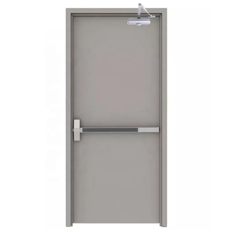 UL listed approve commercial powder coated 3 hours 180 minutes metal cold roll steel fire rated exit door with push panic bar