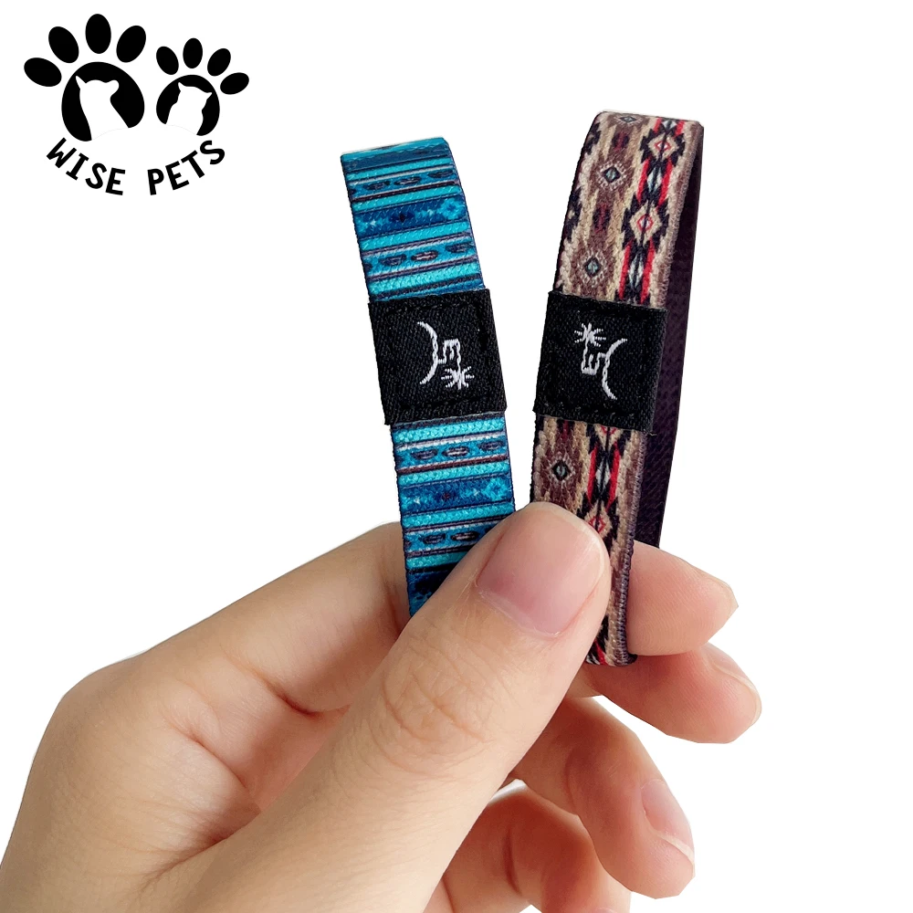 Heat transfer printed fabric elastic wrist band nfc wristband kids party pulsera elastica polyester cheapest stretch bracelets