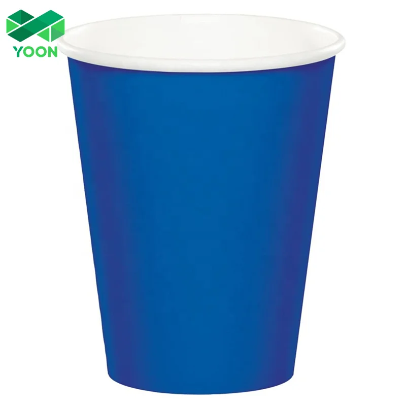 Rainbow Colors Paper Cups Customized Single Wall 12oz Coffee Cup Juice Cup