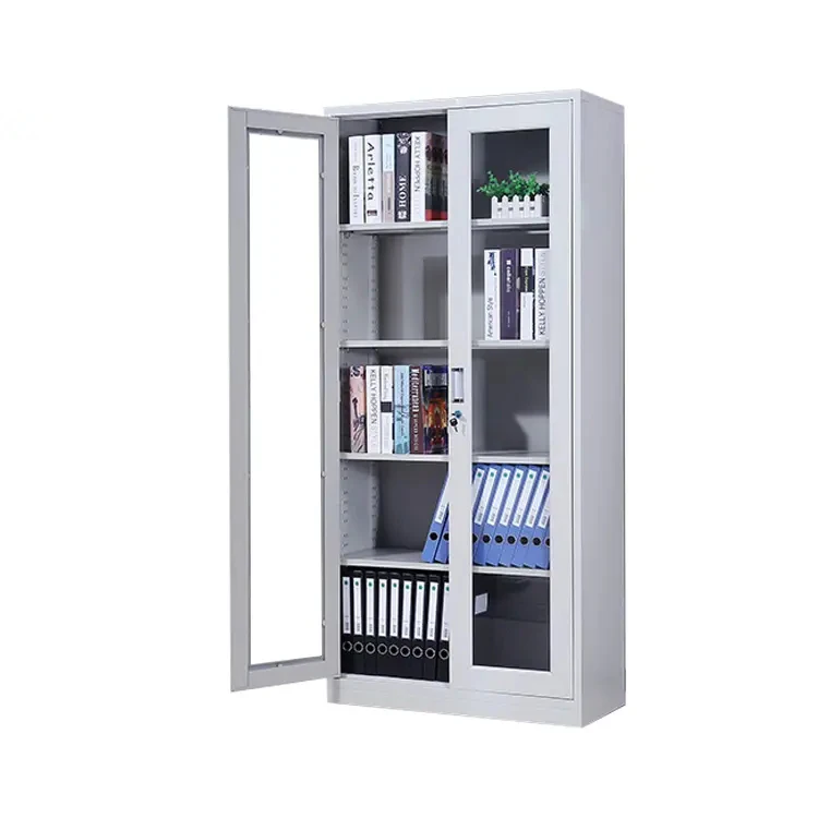 Metal Storage Cabinet with Glass Doors,display cabinet with glass doors