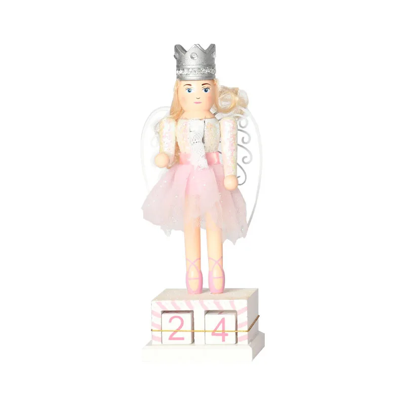 26cm Nutcracker Wood fairy walnut tin soldier Doll advent calendar wooden decorative crafts Christmas gift