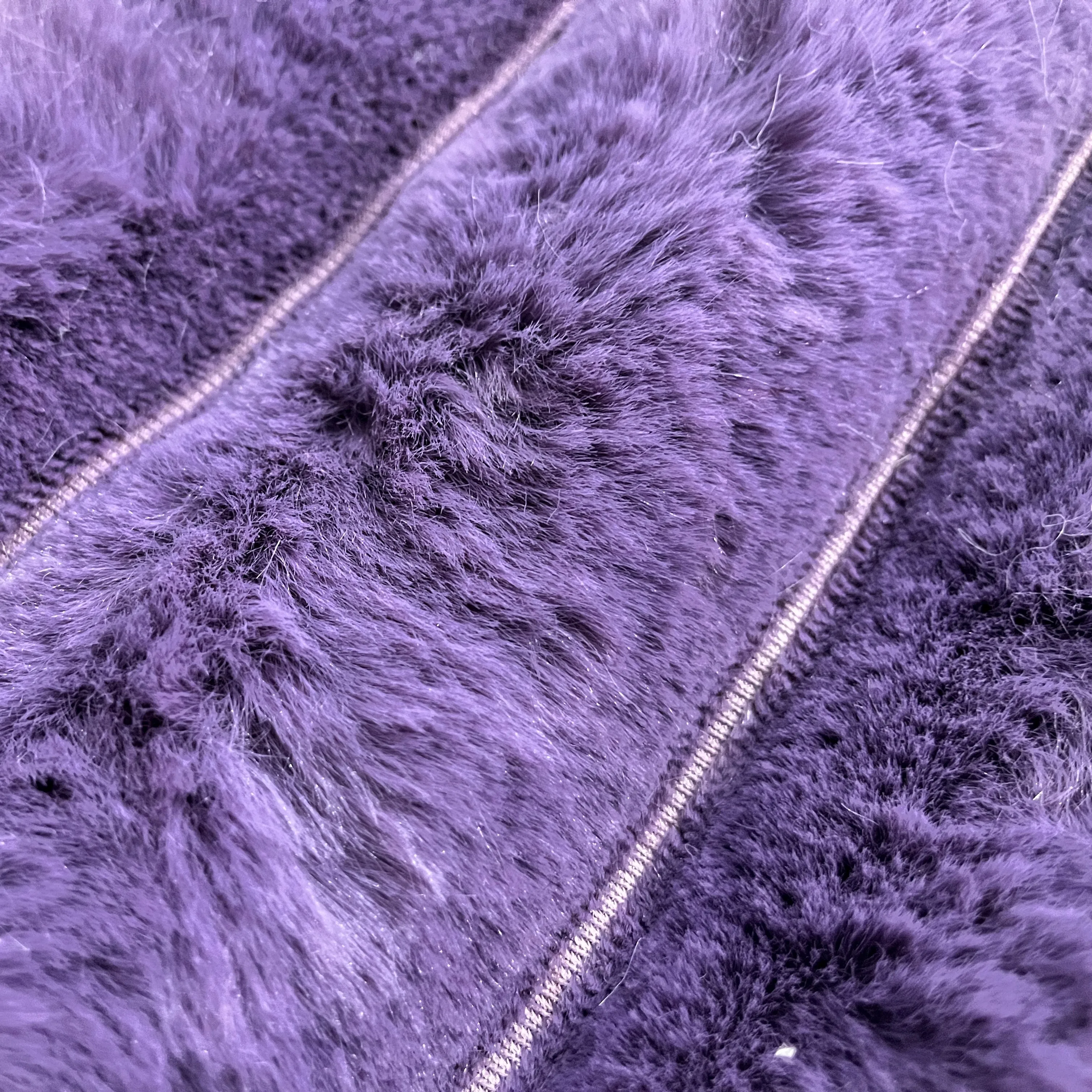 custom rolls Knitted 100% Polyester furry skin rabbit  stripe faux fur plush fabric