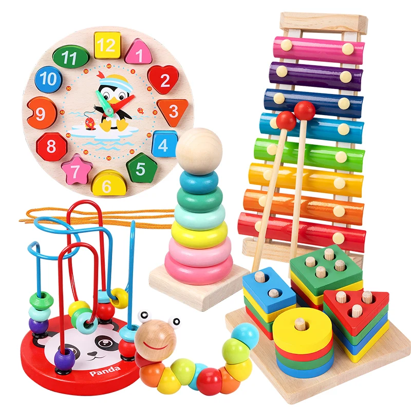 Набор деревянных обучающих игрушек Монтессори набор для раннего обучения детей Развивающие Игрушки возраста оптовая продажа