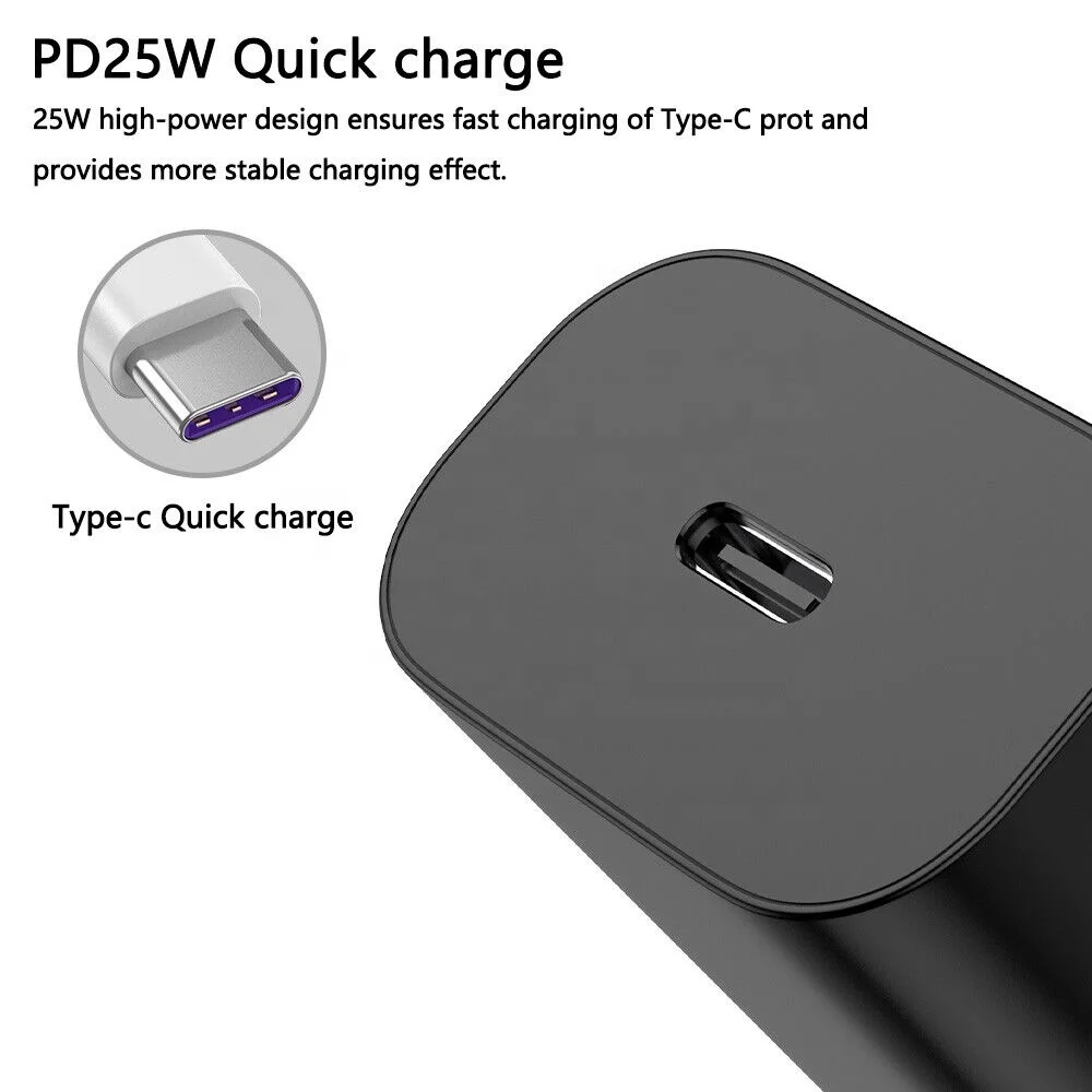 PD 25w Type USB-C Super Fast Wall Charger+6FT Cable For Samsung Galaxy S20 S21 S22