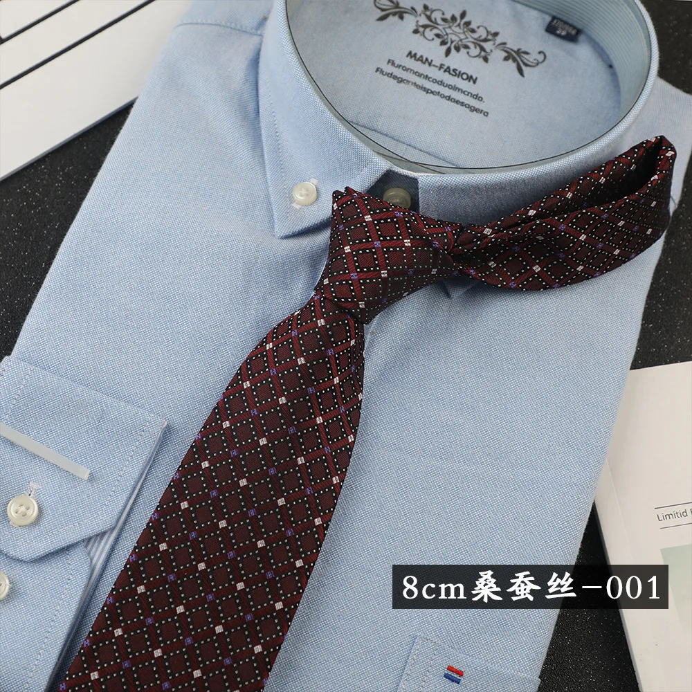 male formal occasion suit accessories 8cm width stripe necktie business men silk tie