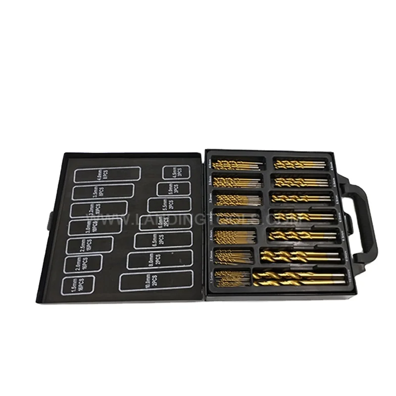99 Piece Twist Masonry Hss Drills Bit Set With Titanium Nitride Coated