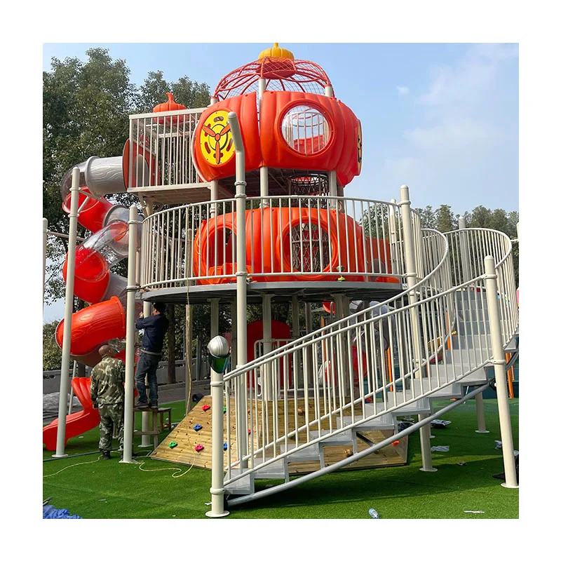 Hot Sale Outdoor Timber Playground Equipment-Wooden Backyard Playground Set with Garden Tower for Residential Use