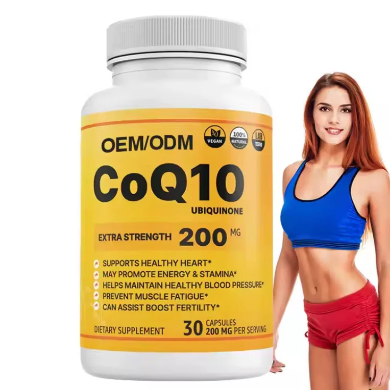 Биокрих OEM экстрактивный Коэнзим Q10 капсулы добавки CoQ10 убихинон и экстракт черного перца