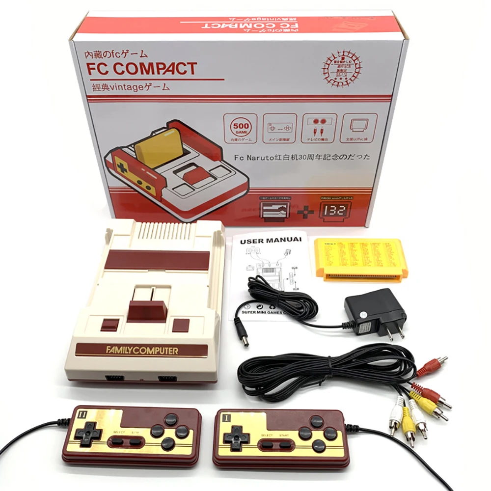500 In 1 Classic Games FC Consola De Juegos Red White Family Computer Game Console 8 Bit AV Output Family Games TV Port Video