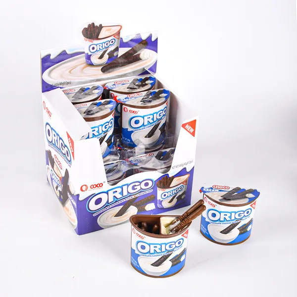 Wholesale Custom Milk Cream Jam Coated Chocolate Cookies Stick